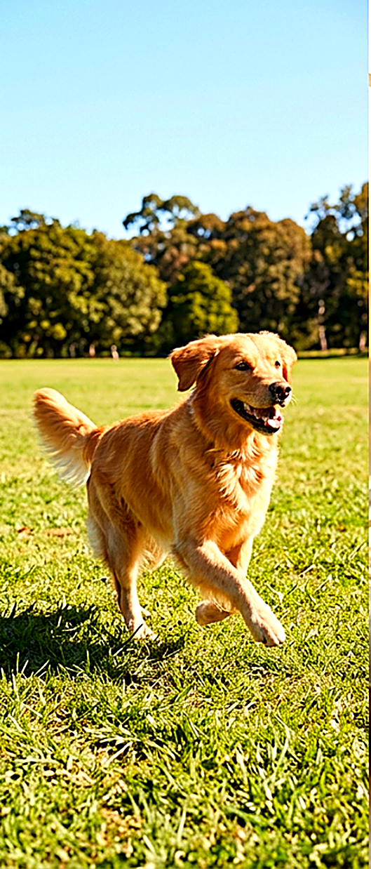 Cão saudável e feliz correndo ao ar livre